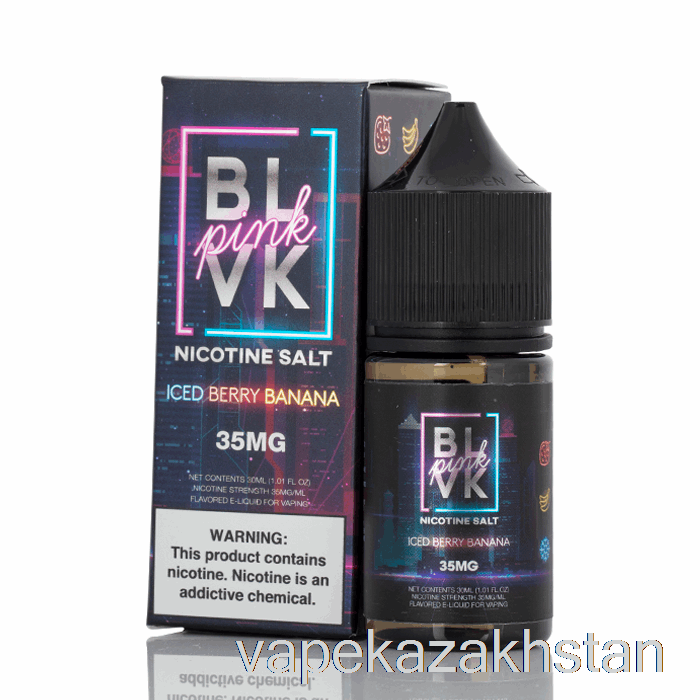 Vape Disposable ICED Berry BANANA SALT - BLVK Pink Series - BLVK - 30mL 35mg